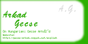 arkad gecse business card
